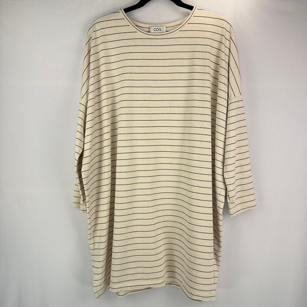 COS Relaxed Fit Cotton-Linen Blend T-Shirt Dress Size M